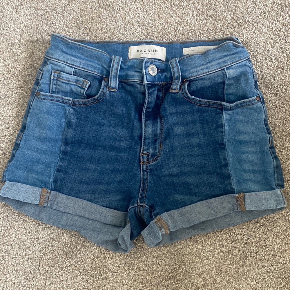Pacsun two toned cuffed denim shorts